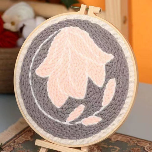 Punch Needle pakket Pastel Roze Bloem