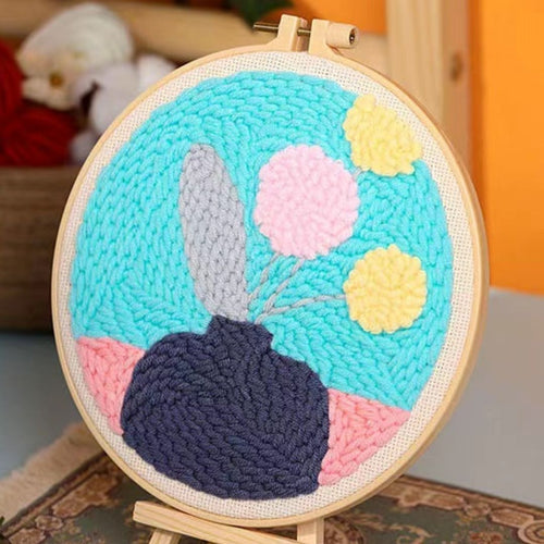 Punch Needle pakket Pastel bloemen