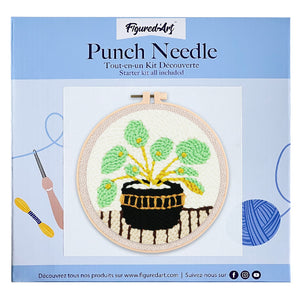 Punch Needle pakket Zwarte potplant
