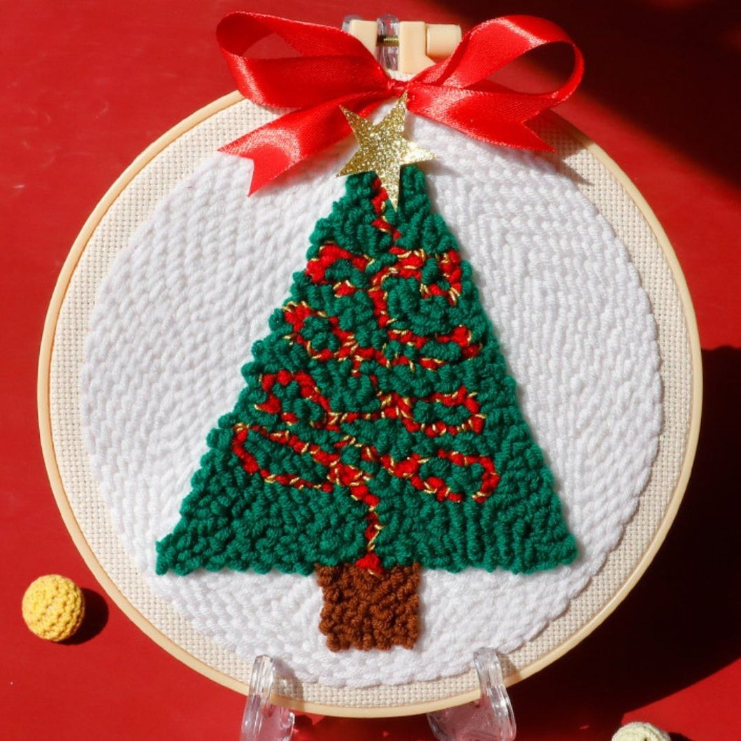 Punch Needle pakket Versierde kerstboom
