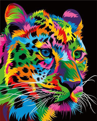 Kruissteek borduren - Panter Pop Art