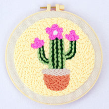 Afbeelding in Gallery-weergave laden, Punch Needle pakket Kleine Cactus in bloei