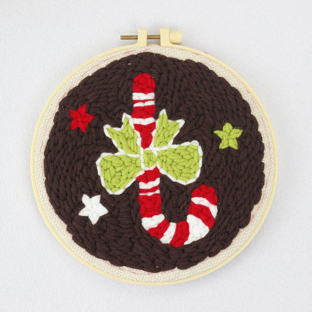 Punch Needle pakket Candy Cane met Lint