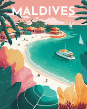 Afbeelding in Gallery-weergave laden, Diamond Painting - Reisposter Maldiven