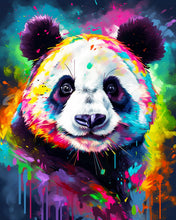 Afbeelding in Gallery-weergave laden, Diamond Painting - Kleurrijke Abstracte Panda 40x50cm reeds ingelijst