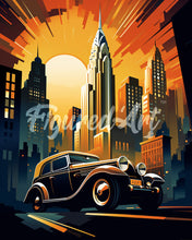 Afbeelding in Gallery-weergave laden, Diamond Painting - Art Deco Auto in New York