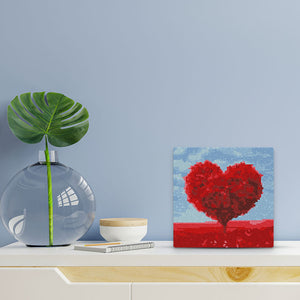 Mini Diamond Painting 25x25 cm - Rode hartenboom