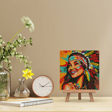 Afbeelding in Gallery-weergave laden, Mini Diamond Painting 25x25 cm - Inheemse Elegante Vrouw Pop Art
