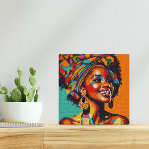 Mini Diamond Painting 25x25 cm - Afrikaanse Koningin Pop Art