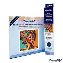 Afbeelding in Gallery-weergave laden, Mini Diamond Painting 25x25 cm - Afrikaanse Koningin Pop Art