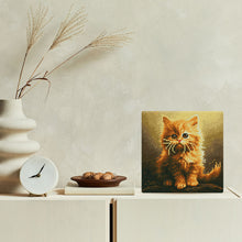Afbeelding in Gallery-weergave laden, Mini Diamond Painting 25x25 cm - Pluizig Oranje Katje