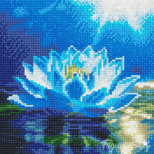 Mini Diamond Painting 25x25 cm - Glansende Witte Lotus