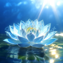 Afbeelding in Gallery-weergave laden, Mini Diamond Painting 25x25 cm - Glansende Witte Lotus