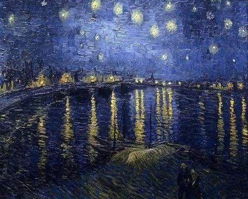 Kruissteek borduren - Van Gogh Sterrennacht aan de Rhône