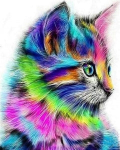 Kruissteek borduren - Gekleurde kat