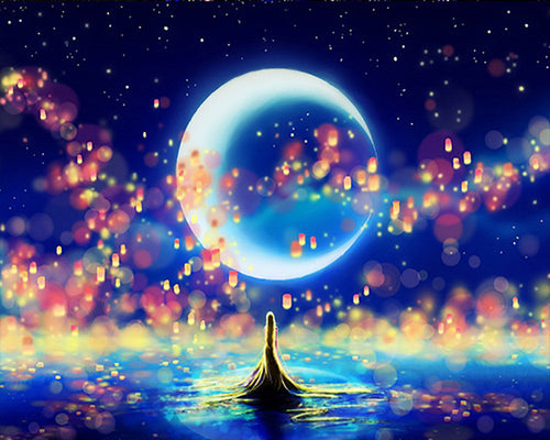 Diamond Painting - Maan en magische reflecties