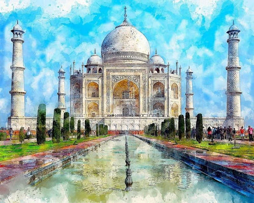 Diamond Painting - Taj Mahal in kleuren