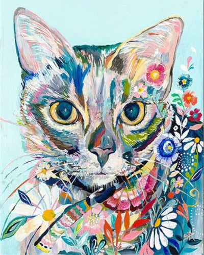Diamond Painting - Kleurrijke kat