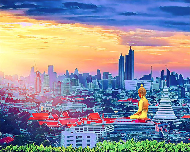 Schilderen op Nummer Boeddha Bangkok Figured'Art gemiddeld nieuwkomers steden landschappen