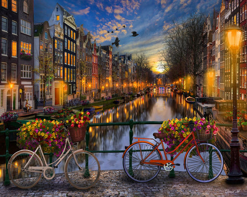 Schilderen op Nummer Kanaal in Amsterdam Figured'Art gevorderd nieuwkomers steden landschappen