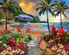 Afbeelding in Gallery-weergave laden, Schilderen op Nummer Onder de kokospalmen Figured&#39;Art gemiddeld nieuwkomers landschappen