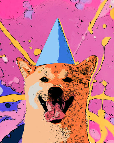 Schilderen op Nummer Glimlachende hond pop-art Figured'Art eenvoudig nieuwkomers dieren honden
