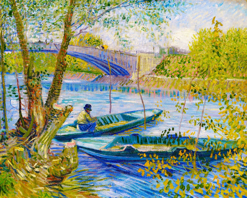 Schilderen op Nummer - Vissen in de lente, Brug van Clichy - Van Gogh