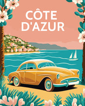 Afbeelding in Gallery-weergave laden, Schilderen op Nummer - Reisposter Côte d&#39;Azur