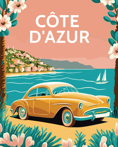 Schilderen op Nummer - Reisposter Côte d'Azur