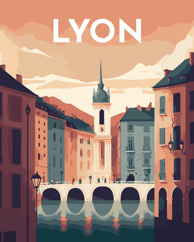 Schilderen op Nummer - Reisposter Lyon
