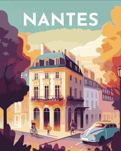 Schilderen op Nummer - Reisposter Nantes