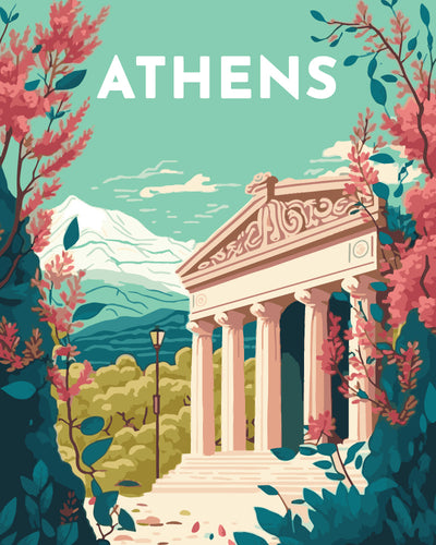 Schilderen op Nummer - Reisposter Athene
