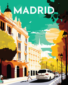 Schilderen op Nummer - Reisposter Madrid