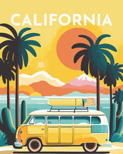 Afbeelding in Gallery-weergave laden, Schilderen op Nummer - Reisposter Californië