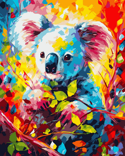 Schilderen op Nummer - Kleurrijke Abstracte Koala