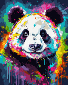 Schilderen op Nummer - Kleurrijke Abstracte Panda
