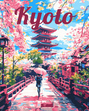 Afbeelding in Gallery-weergave laden, Schilderen op Nummer - Reisposter Kyoto in Bloei