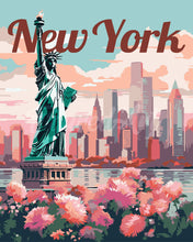 Afbeelding in Gallery-weergave laden, Schilderen op Nummer - Reisposter New York in Bloei