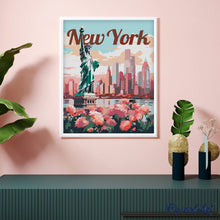 Afbeelding in Gallery-weergave laden, Schilderen op Nummer - Reisposter New York in Bloei