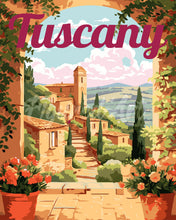 Afbeelding in Gallery-weergave laden, Schilderen op Nummer - Reisposter Toscane in Bloei