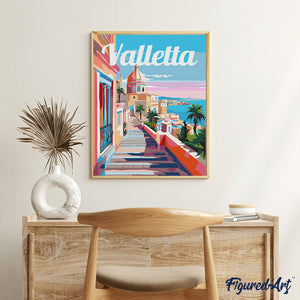 Schilderen op Nummer - Reisposter Valletta Malta
