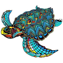 Afbeelding in Gallery-weergave laden, Houten Puzzel - Zomerse Zeeschildpad