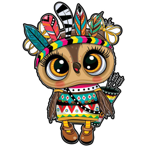 Houten Puzzel - Schattige Steenuil