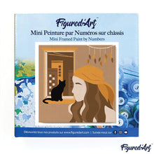 Afbeelding in Gallery-weergave laden, Mini Schilderen op Nummer met Frame - Vrouw en haar kat bij het raam