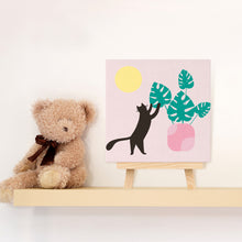 Afbeelding in Gallery-weergave laden, Mini Schilderen op Nummer met Frame - Kitten en plant in de zon