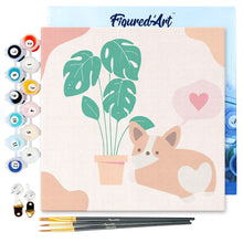 Afbeelding in Gallery-weergave laden, Mini Schilderen op Nummer met Frame - Verliefd hondje