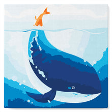 Afbeelding in Gallery-weergave laden, Mini Peinture par Numéros petit format 20x20cm avec cadre Baleine Bleue