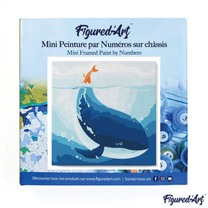 Mini Schilderen op Nummer met Frame - Blauwe walvis