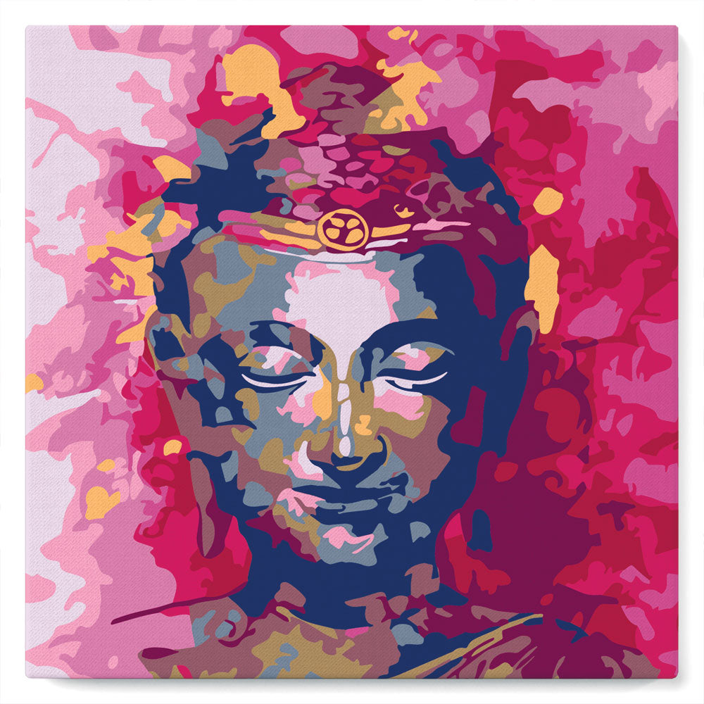 Mini Peinture par Numéros petit format 20x20cm avec cadre Bouddha précieux