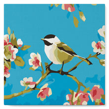 Afbeelding in Gallery-weergave laden, Mini Peinture par Numéros petit format 20x20cm avec cadre Oiseau et Papillon